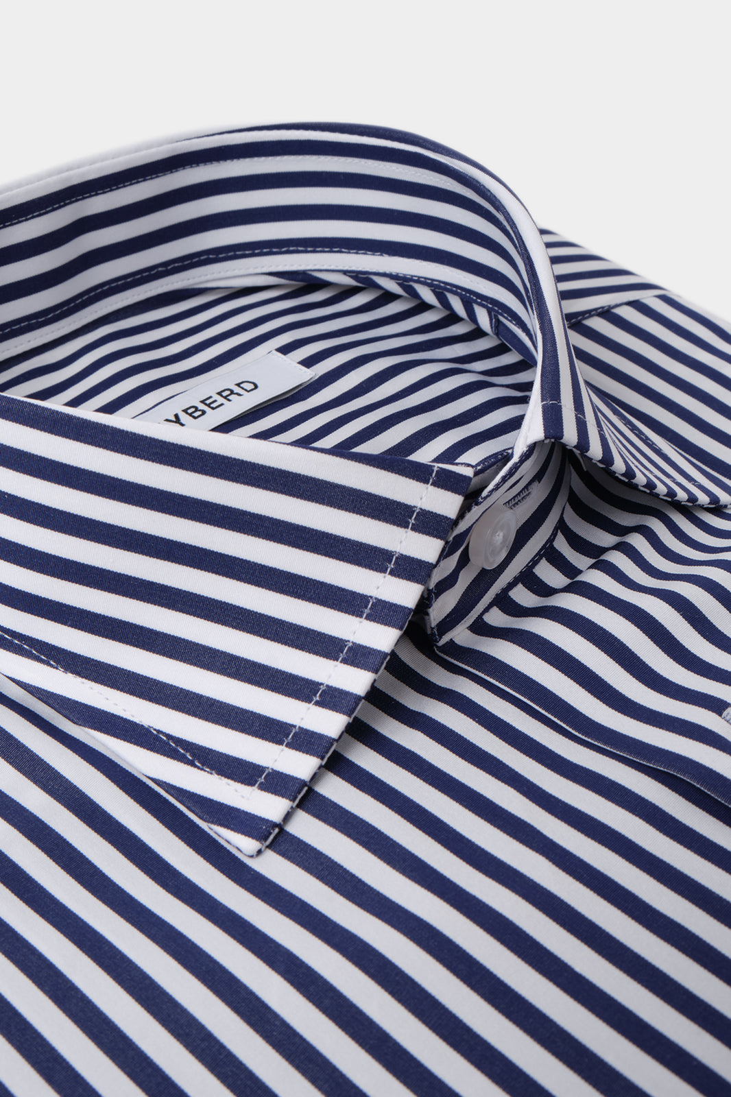 Chemise col français - Marine à rayures blanches moyenne