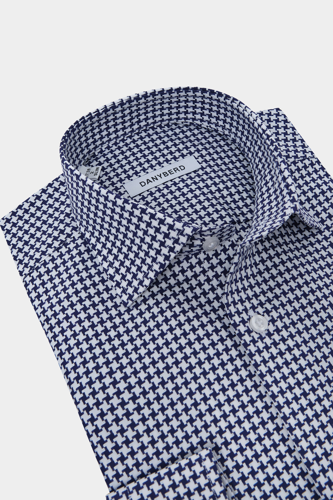 Houndstooth woven shirt - Navy
