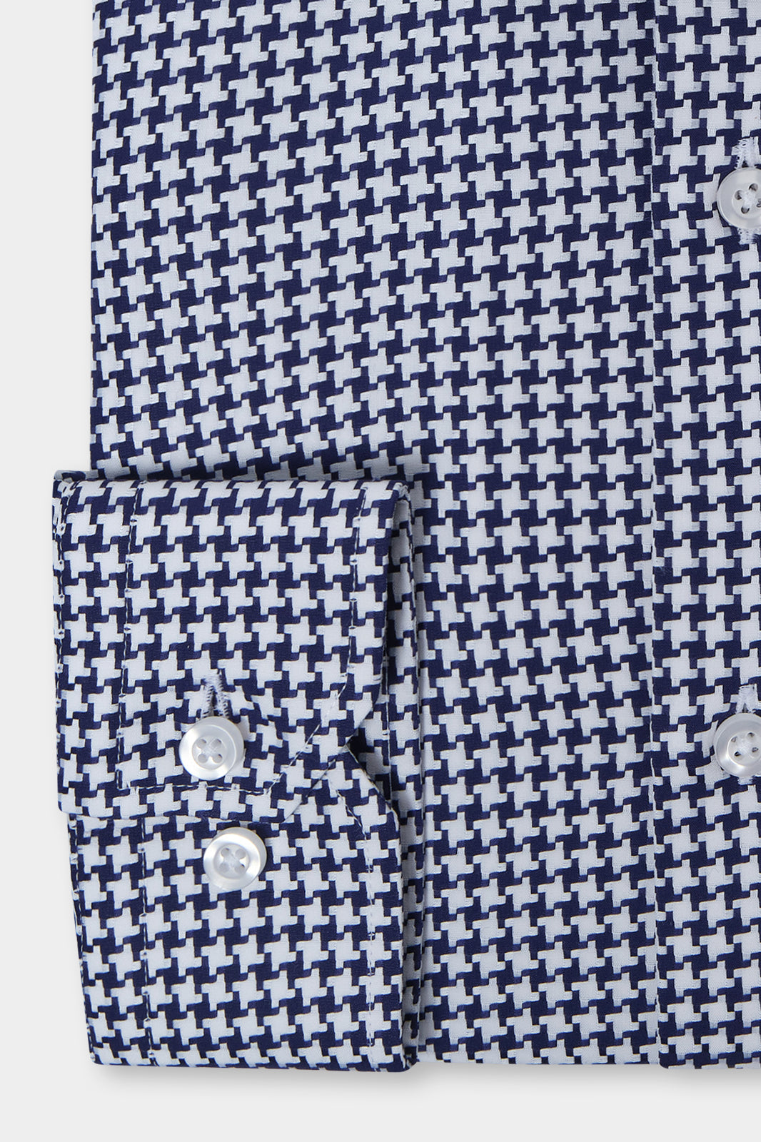 Houndstooth woven shirt - Navy