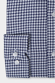 Houndstooth woven shirt - Navy