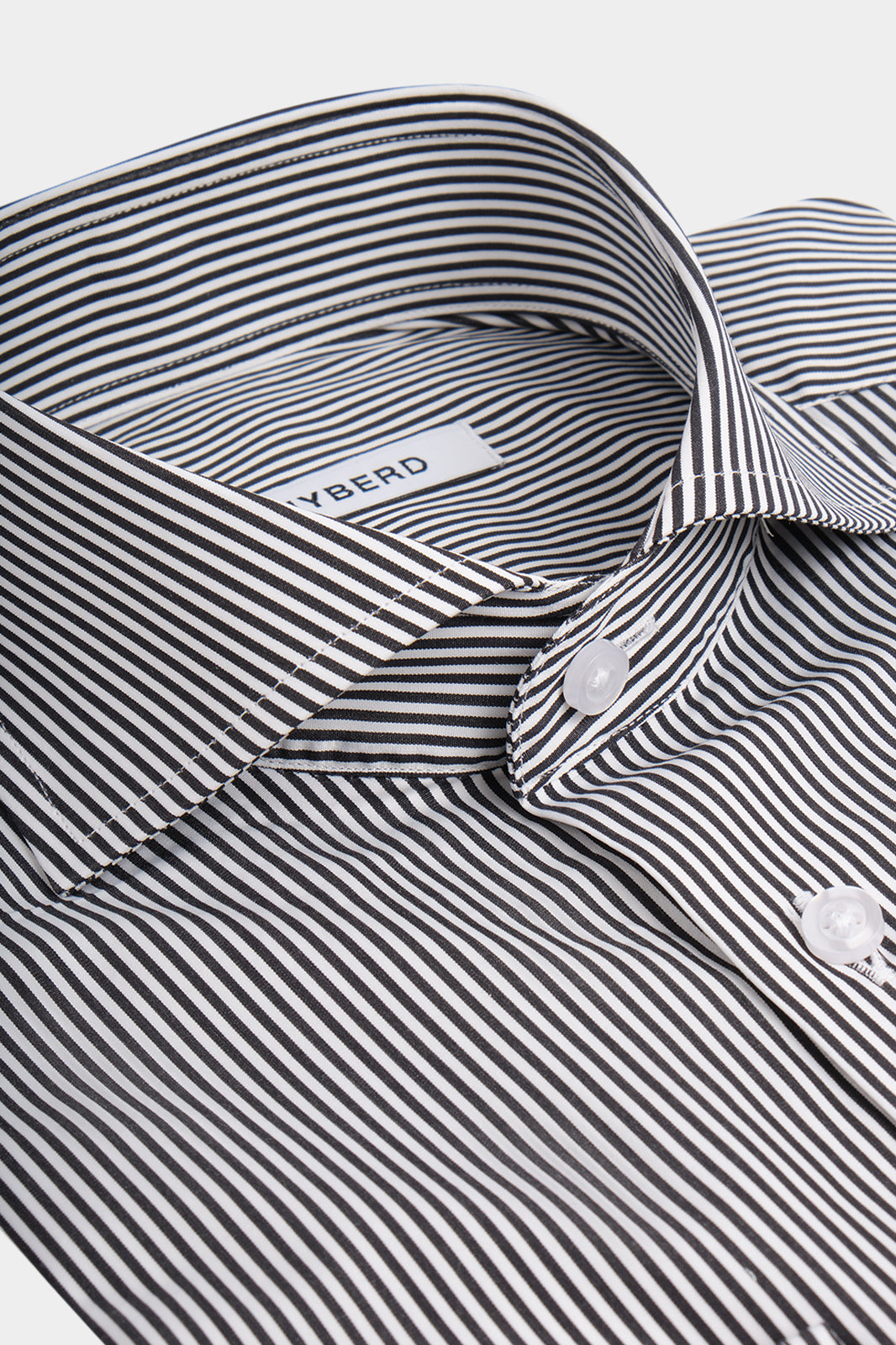 Striped Italian collar shirt - White and black