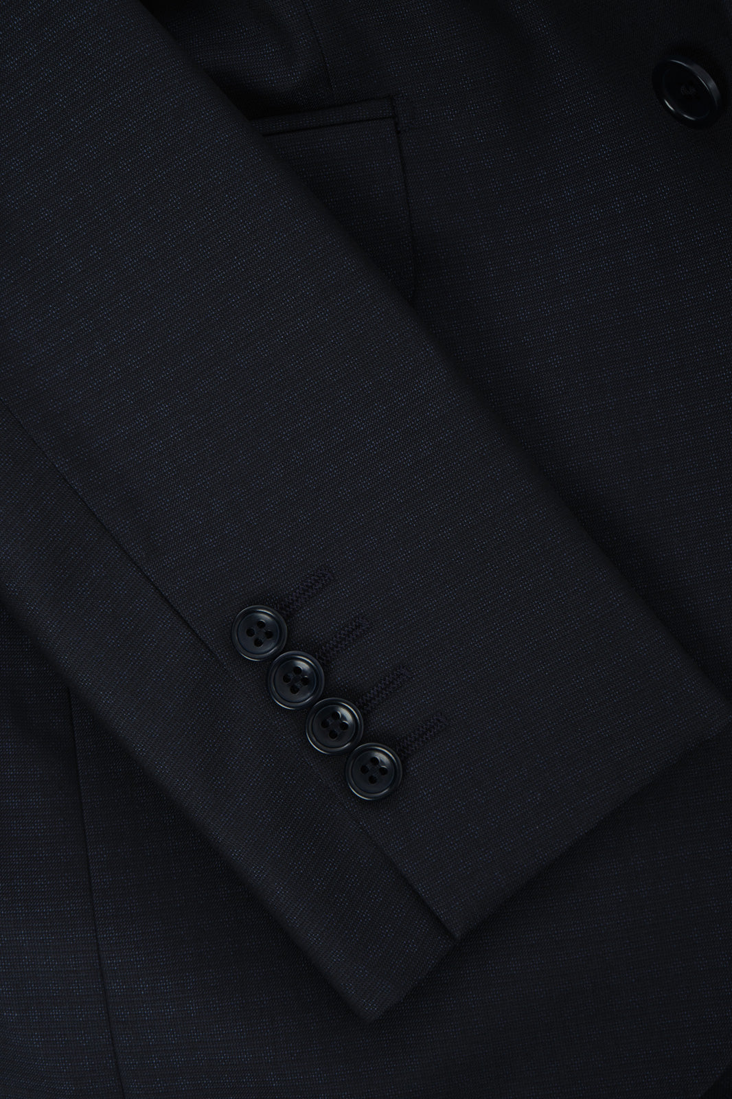 Arrow Lapel Suit - Textured Navy Blue