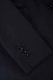 Arrow Lapel Suit - Textured Navy Blue