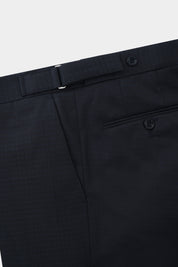 Arrow Lapel Suit - Textured Navy Blue
