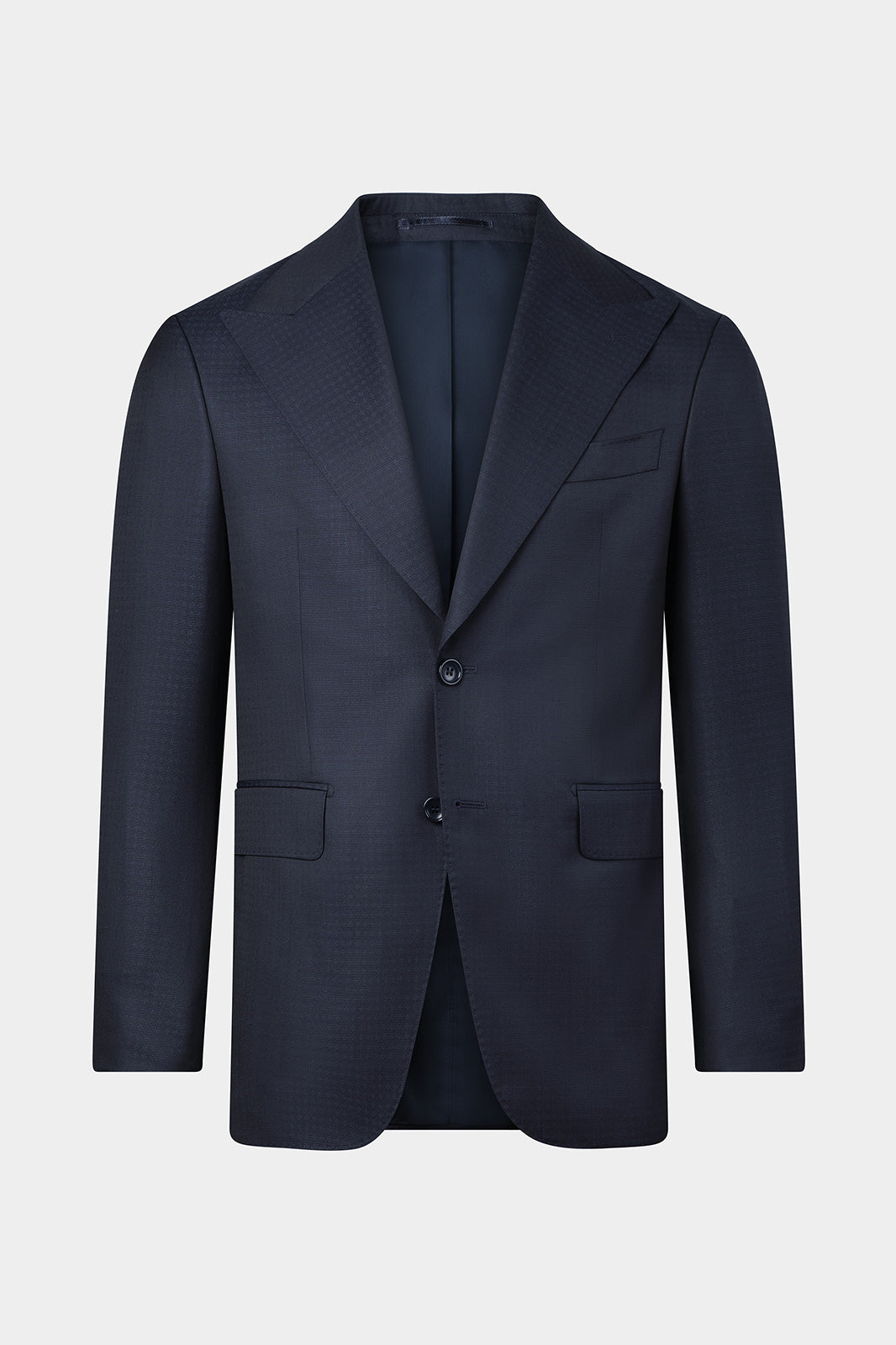 Arrow Lapel Suit - Textured Navy Blue