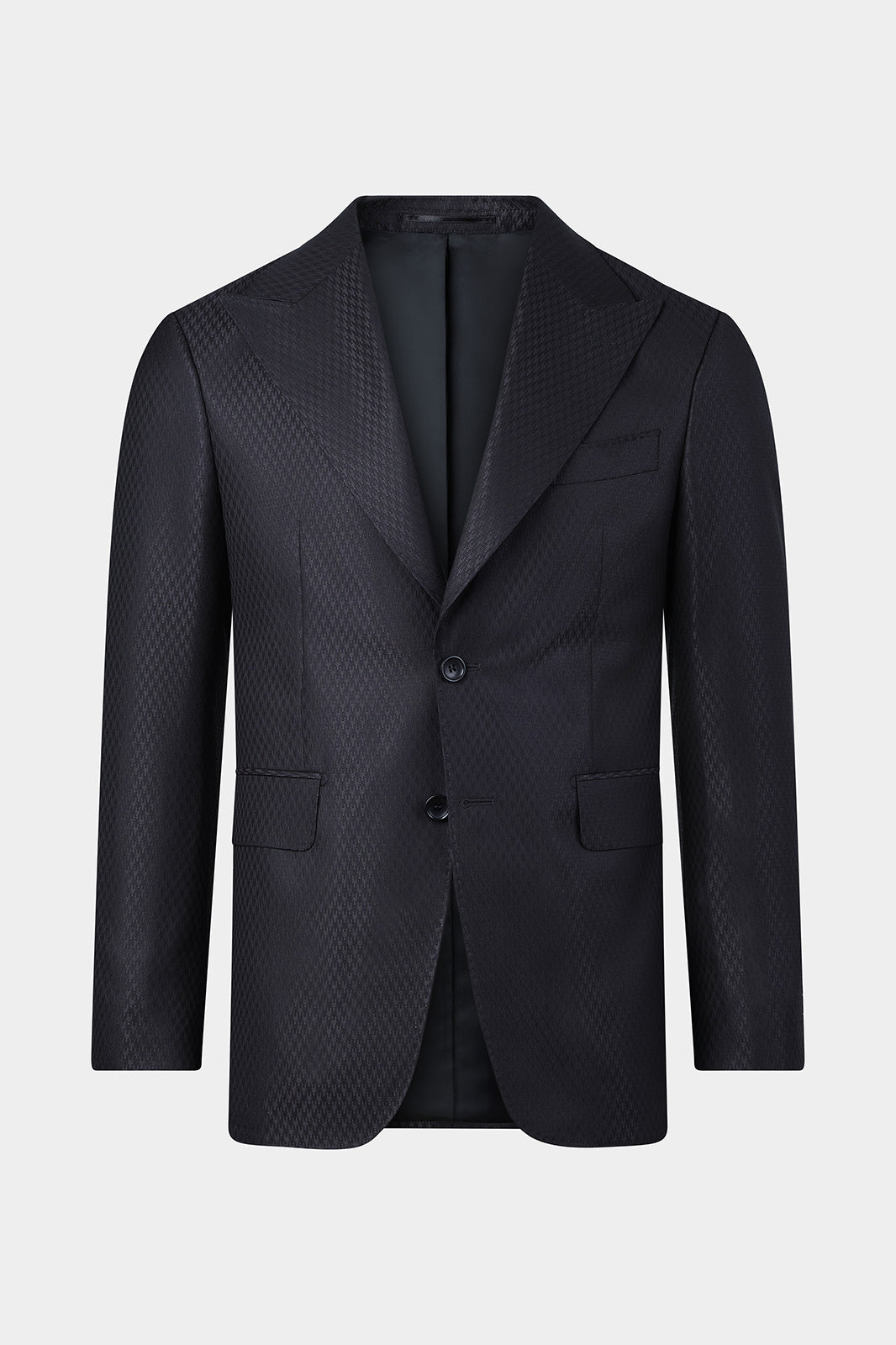 Arrow Lapel Suit - Black Patterned