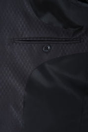 Arrow Lapel Suit - Black Patterned