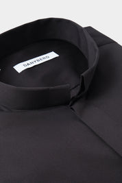 Comfort shirt with reverse collar - Black