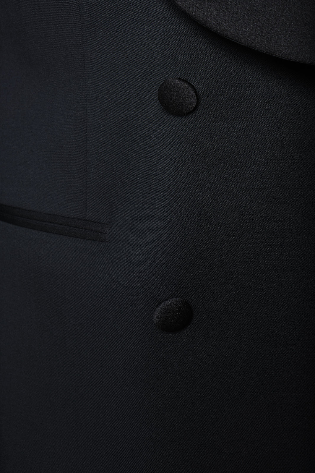 Shawl Lapel Double Breasted Tuxedo with Piped Pockets - Black