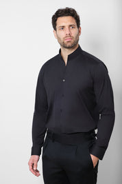 Shawl Lapel Double Breasted Tuxedo with Piped Pockets - Black