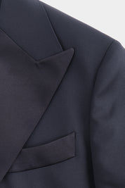 3-Piece Arrow Lapel Tuxedo with Drawstring Pants - Black