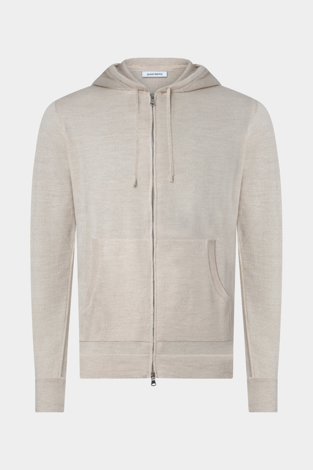 Hooded wool zipped vest Beige Danyberd - Main Image