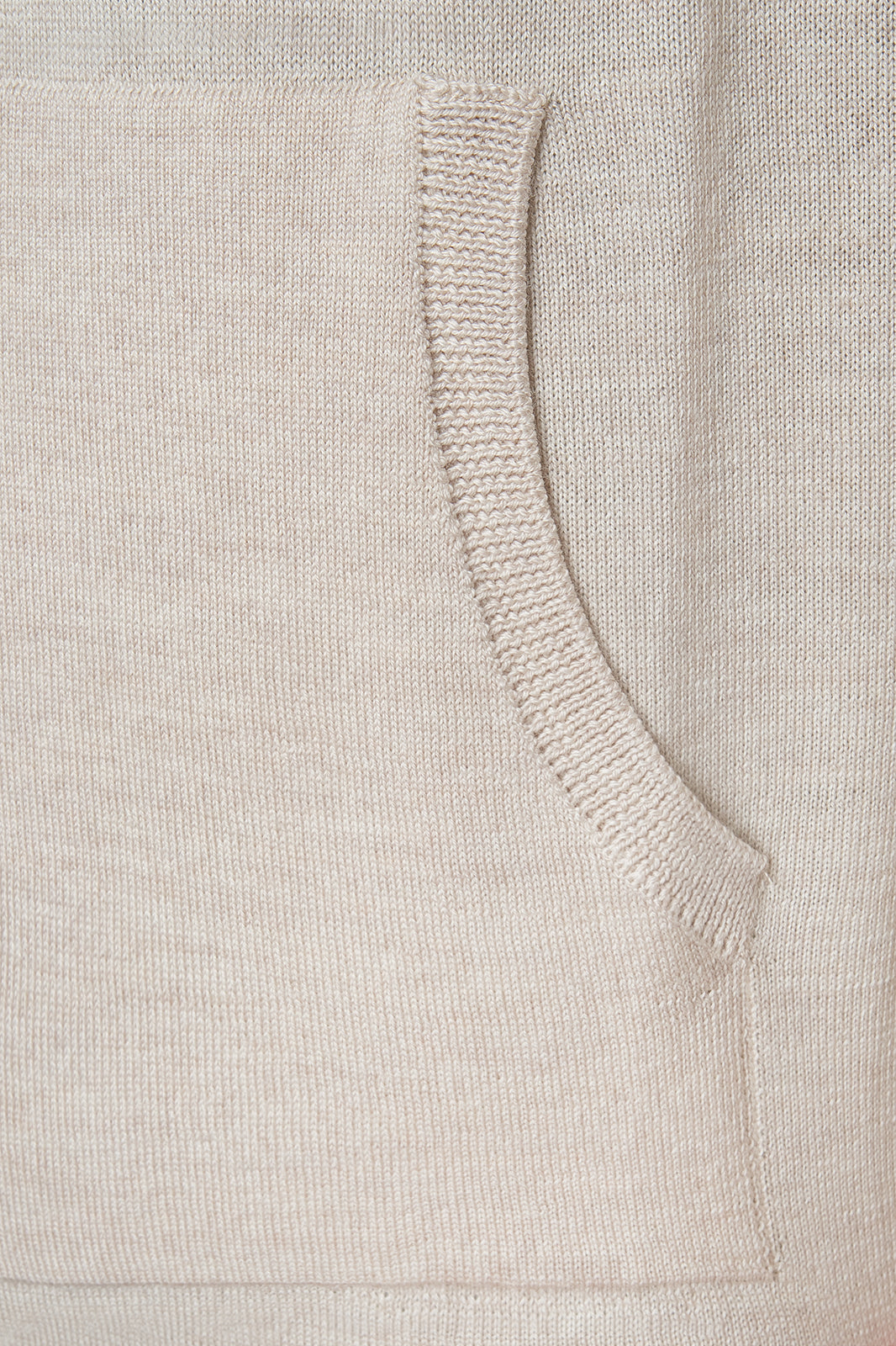 Hooded wool zipped vest - Beige