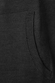 Hooded wool zipped vest - Anthracite Grey