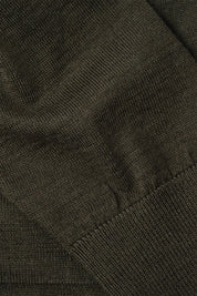 Hooded wool zipped vest - Khaki