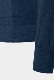 Hooded wool zipped vest - Navy