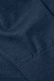 Hooded wool zipped vest - Navy