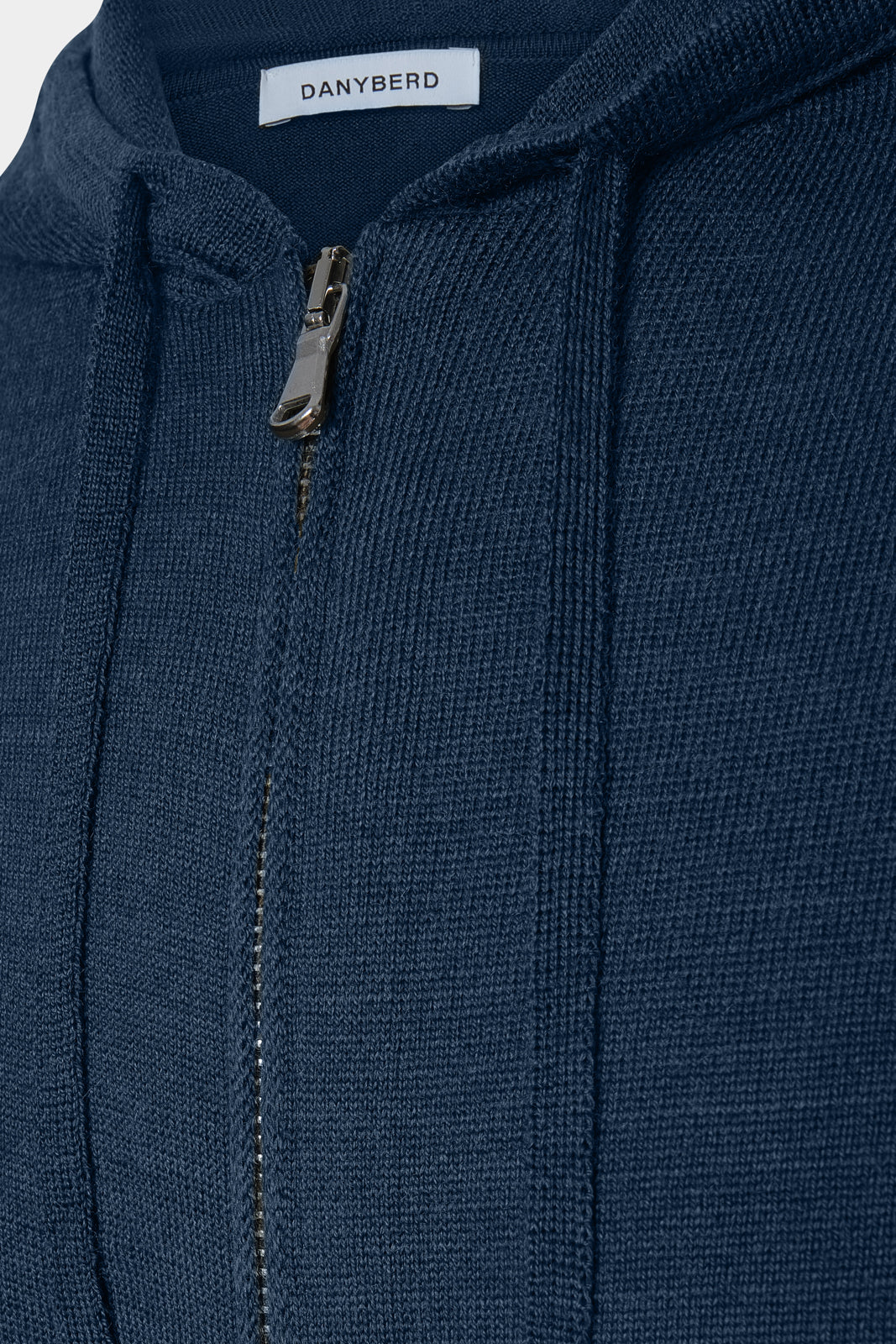 Hooded wool zipped vest - Navy