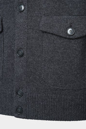 Chunky knit vest with pocket - Charcoal grey