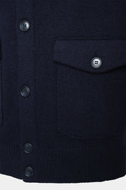 Chunky knit vest with pocket - Navy