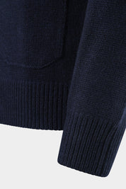 Chunky knit vest with pocket - Navy