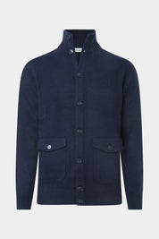 Chunky knit vest with pocket - Navy