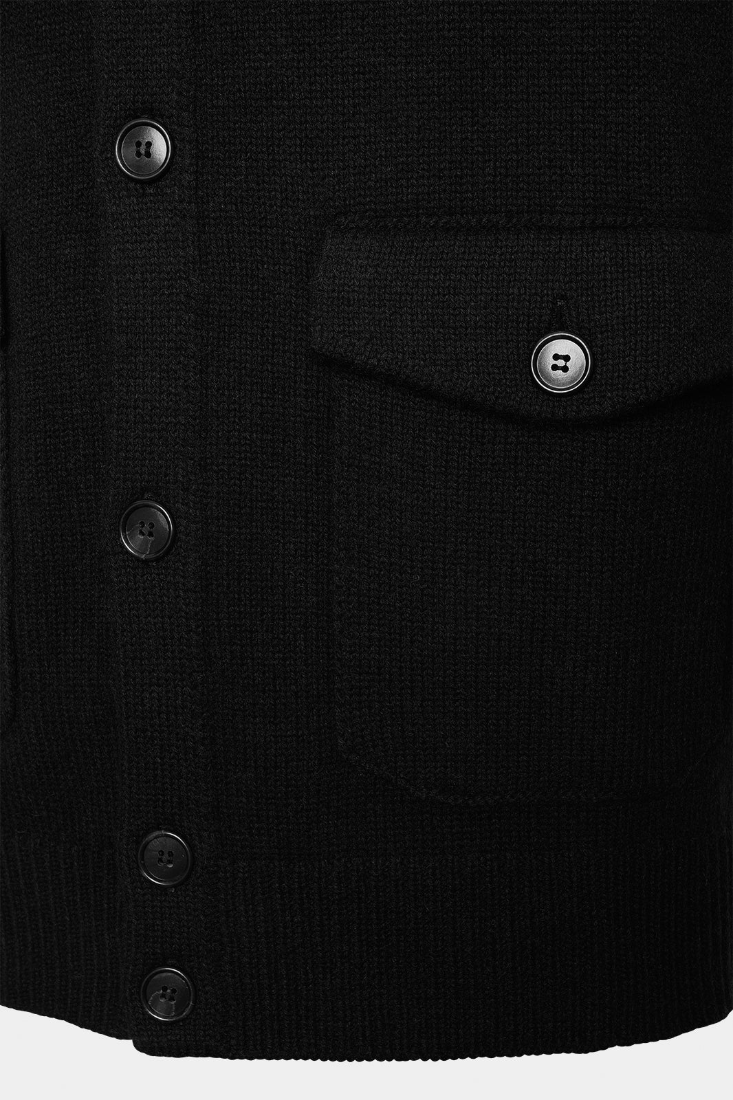 Chunky knit vest with pocket - Black