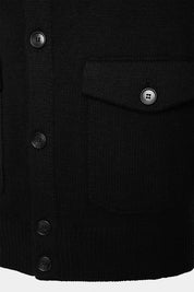 Chunky knit vest with pocket - Black