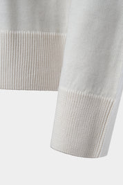 Round neck sweater - White