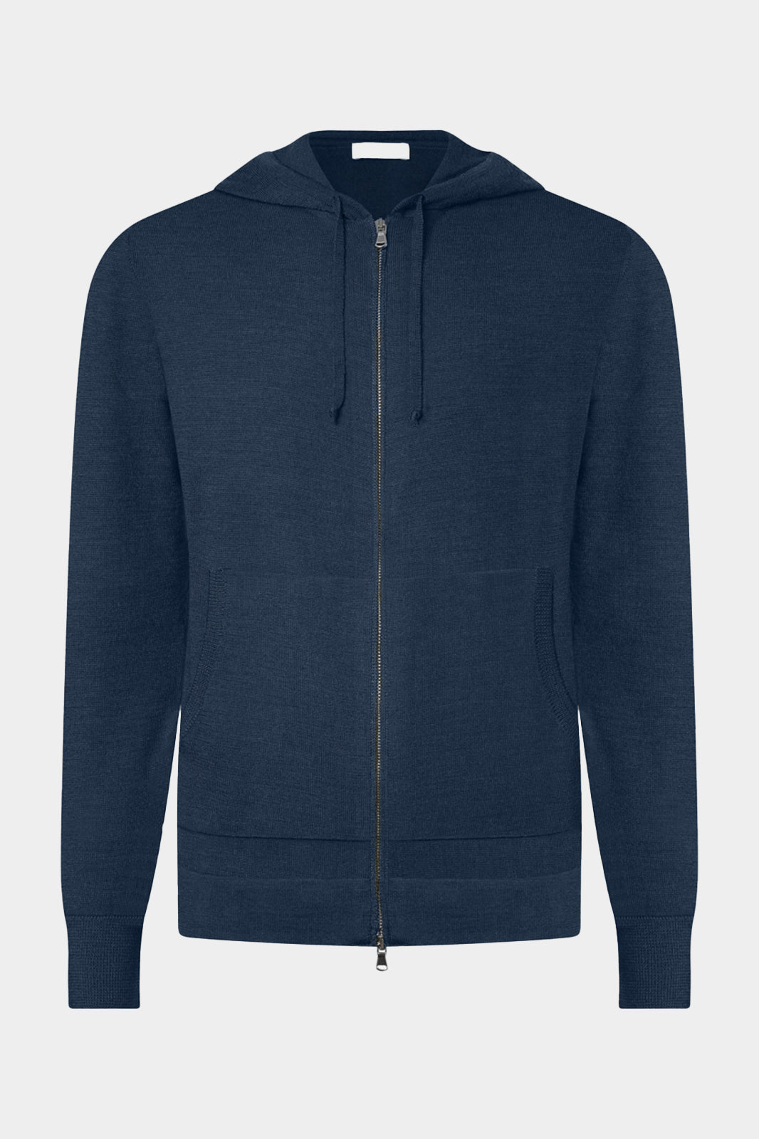 Hooded wool zipped vest - Navy