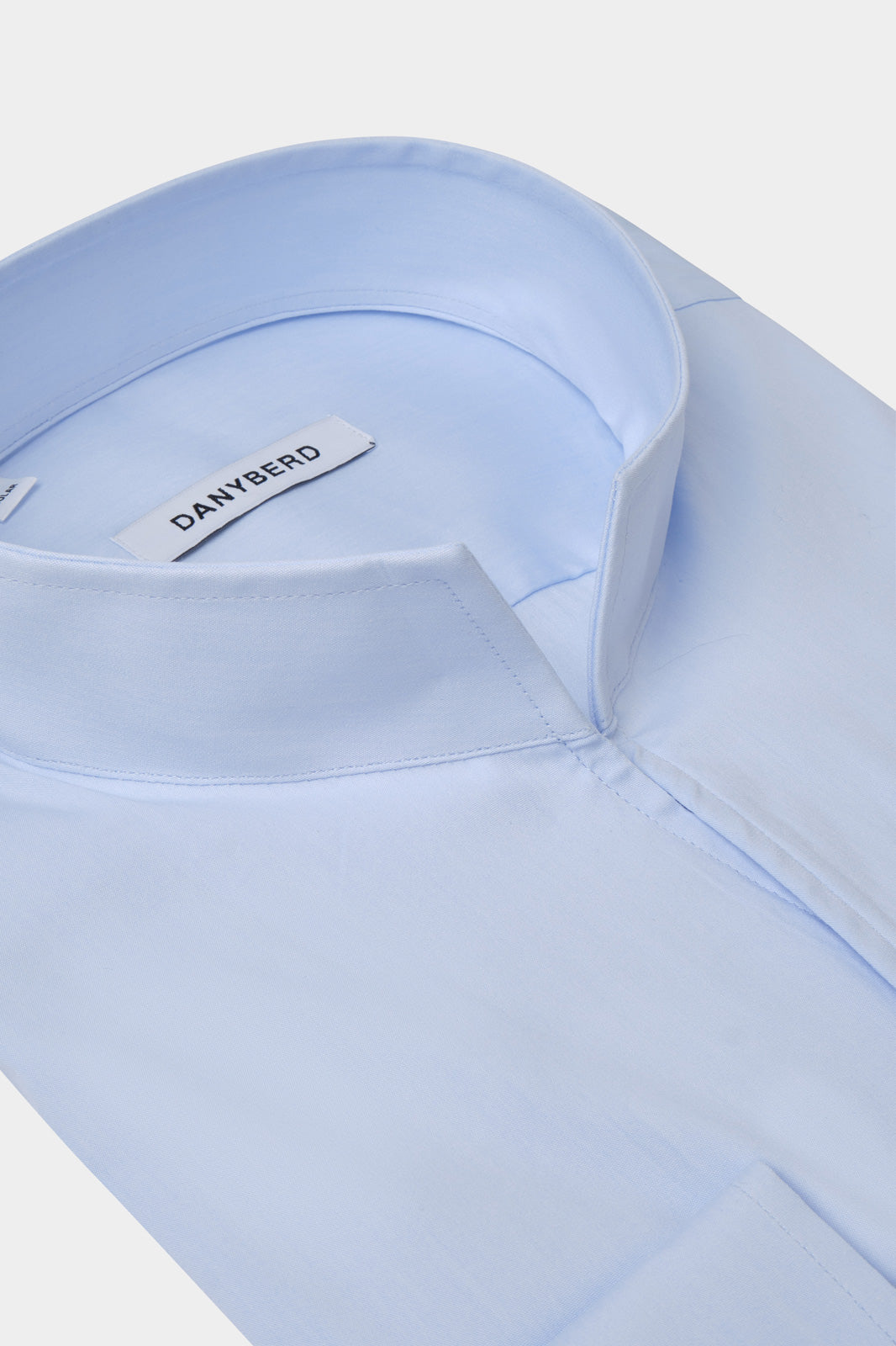 Comfort non-fitted Indian collar shirt - Sky Blue