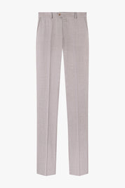 Pantalon de costume en tissu grain de caviar beige.