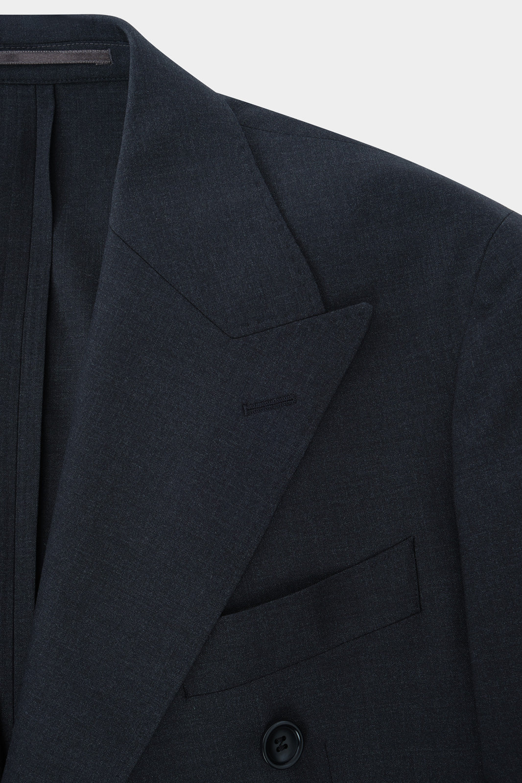 Double-breasted wool suit with patch pocket - Charcoal grey