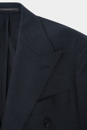 Double-breasted wool suit with patch pocket - Charcoal grey