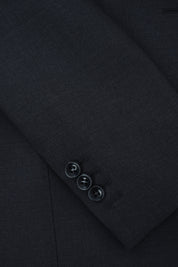Double-breasted wool suit with patch pocket - Charcoal grey