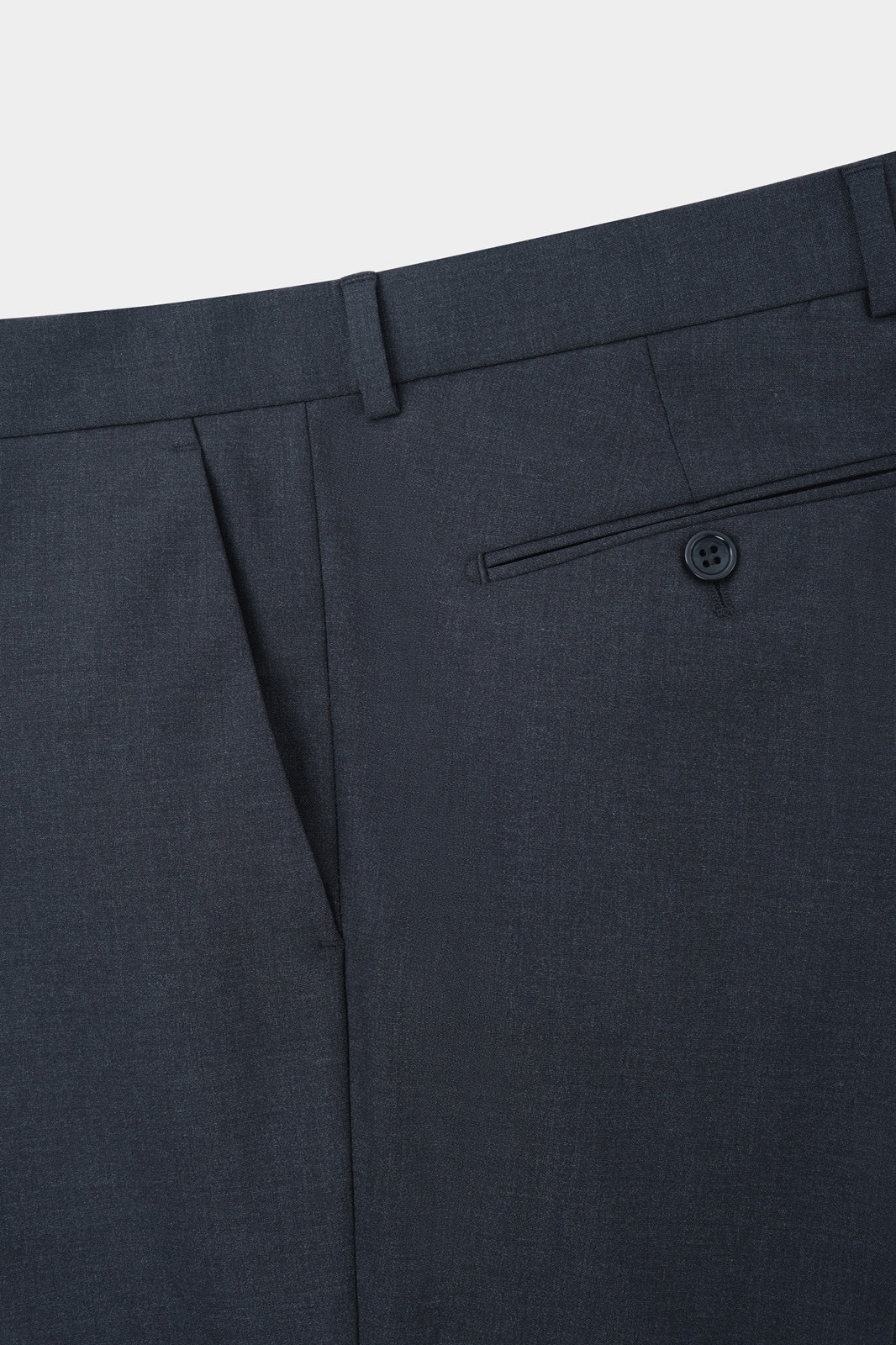 Double-breasted wool suit with patch pocket - Charcoal grey
