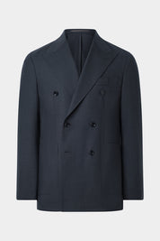 Double-breasted wool suit with patch pocket - Charcoal grey