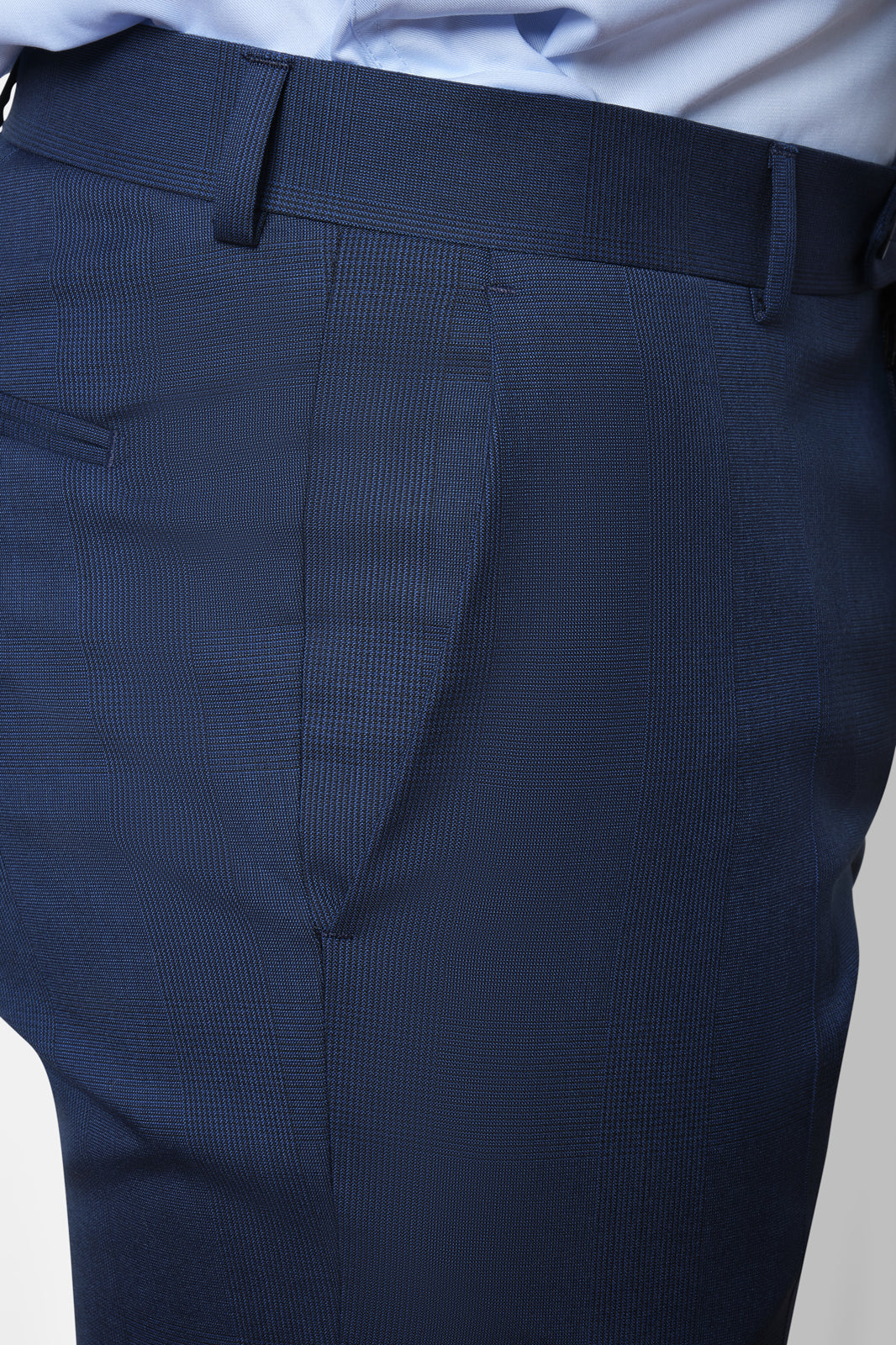 Double-breasted suit with patch pocket - Blue print