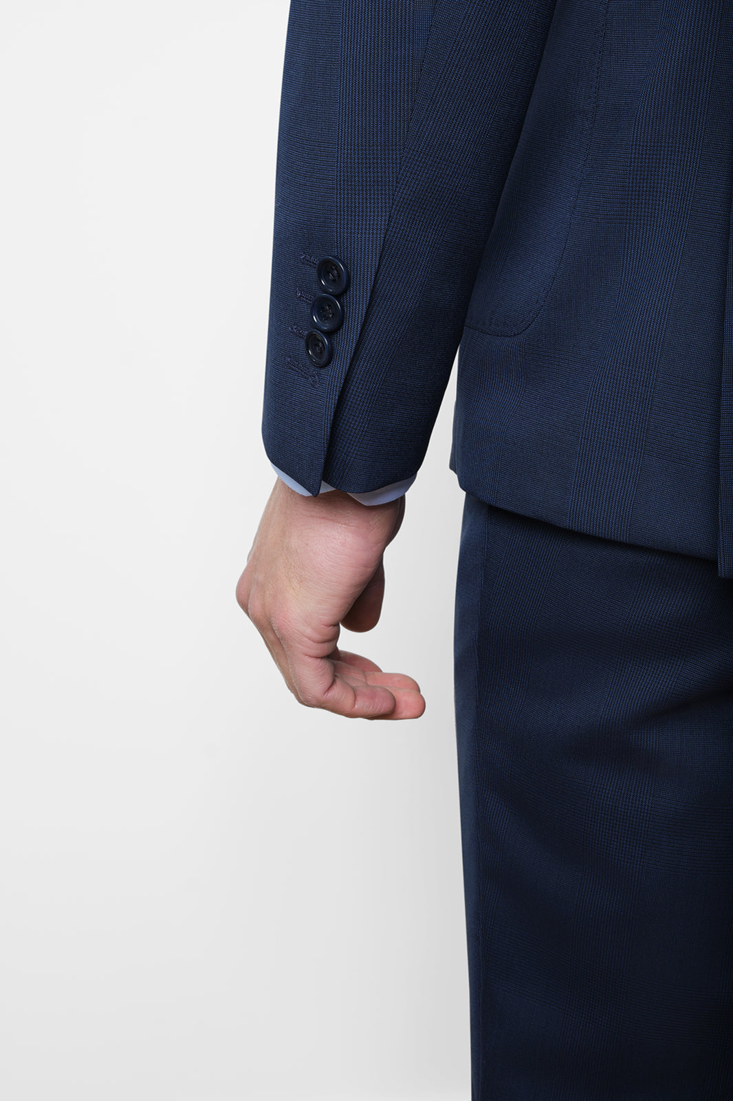 Double-breasted suit with patch pocket - Blue print
