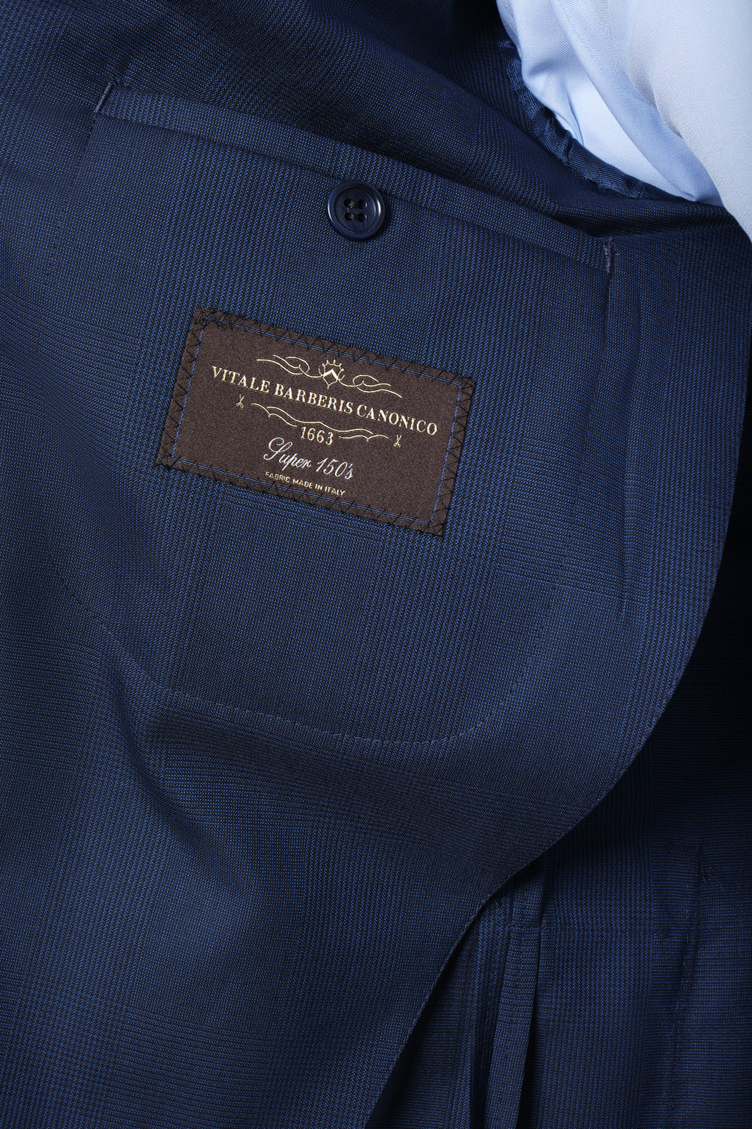Double-breasted suit with patch pocket - Blue print