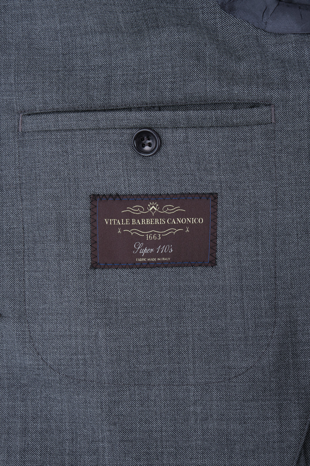 Double-breasted suit with patch pocket - Medium gray