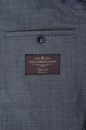 Double-breasted suit with patch pocket - Medium gray