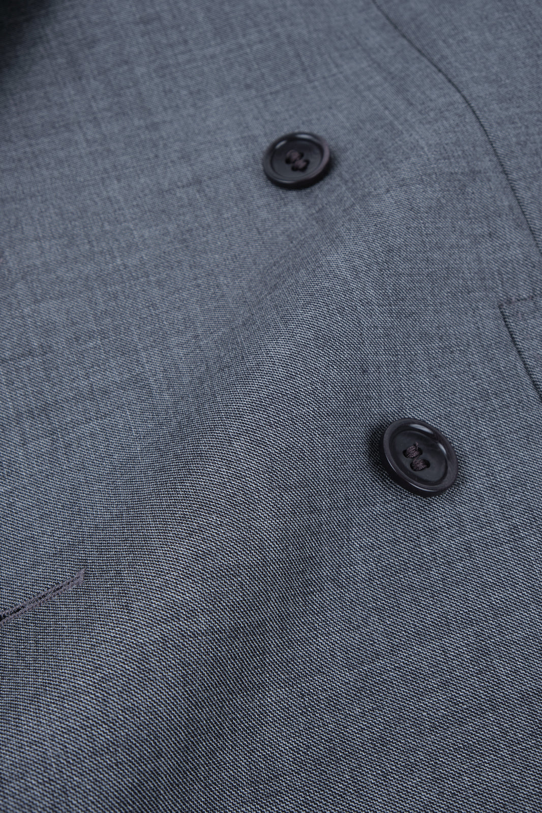 Double-breasted suit with patch pocket - Medium gray