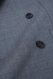Double-breasted suit with patch pocket - Medium gray