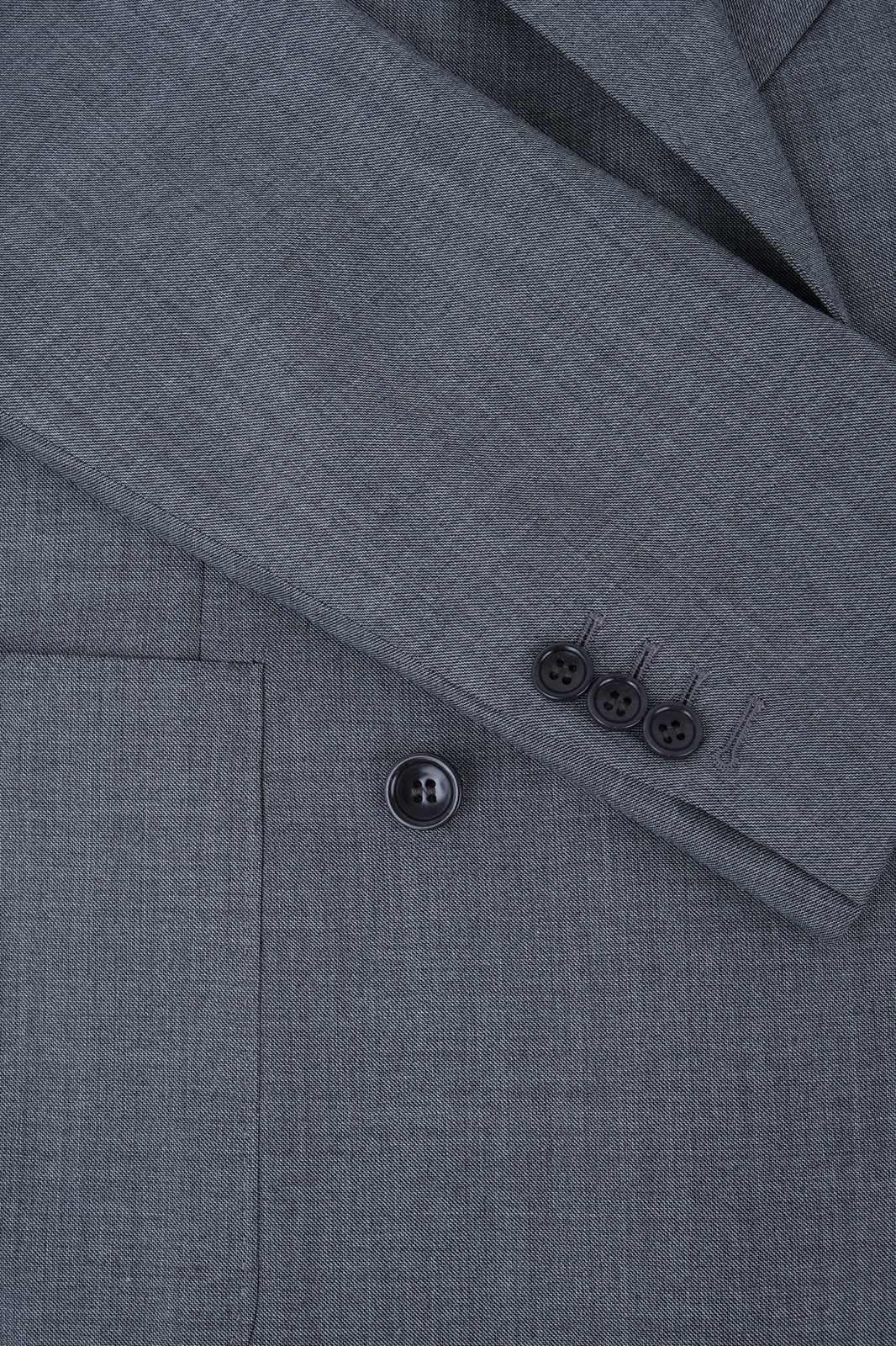 Double-breasted suit with patch pocket - Medium gray
