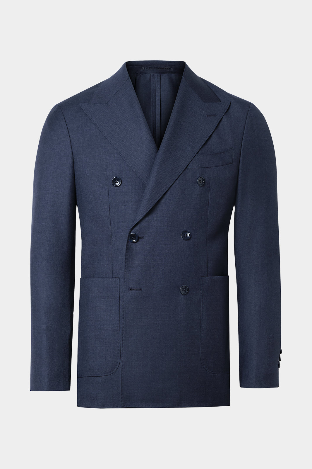 Double-breasted suit with patch pocket - Dark blue