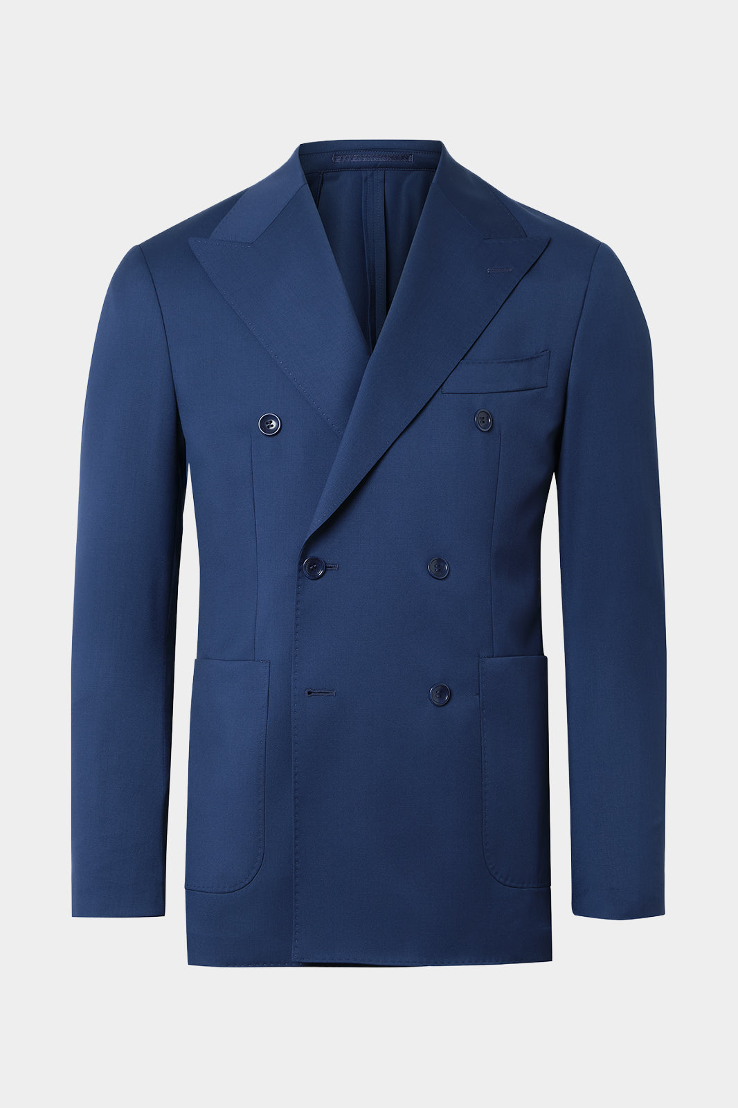 Double-breasted suit with patch pocket - Blue