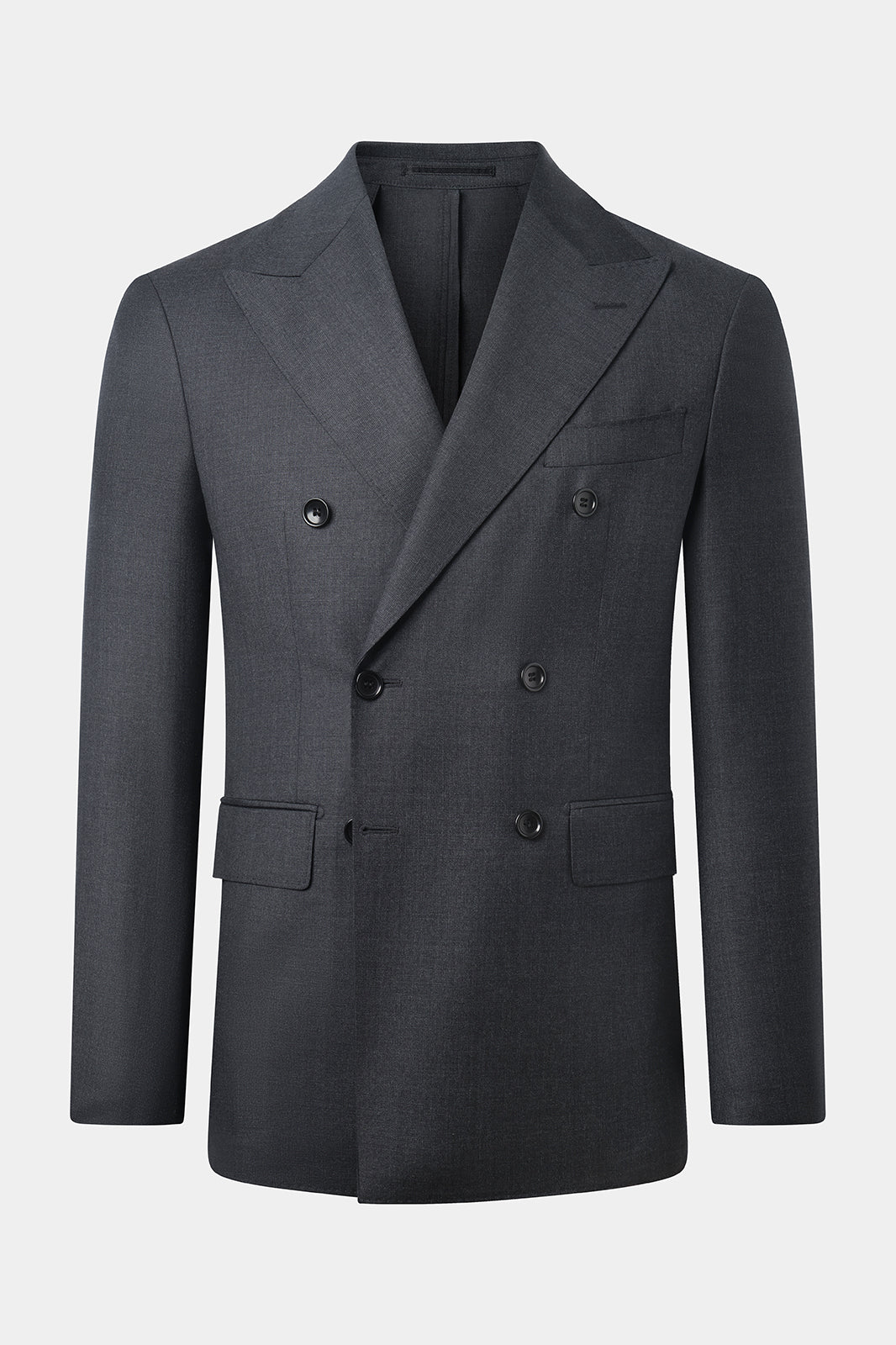 Prince of Wales double-breasted suit - Charcoal gray