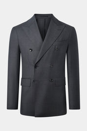 Prince of Wales double-breasted suit - Charcoal gray