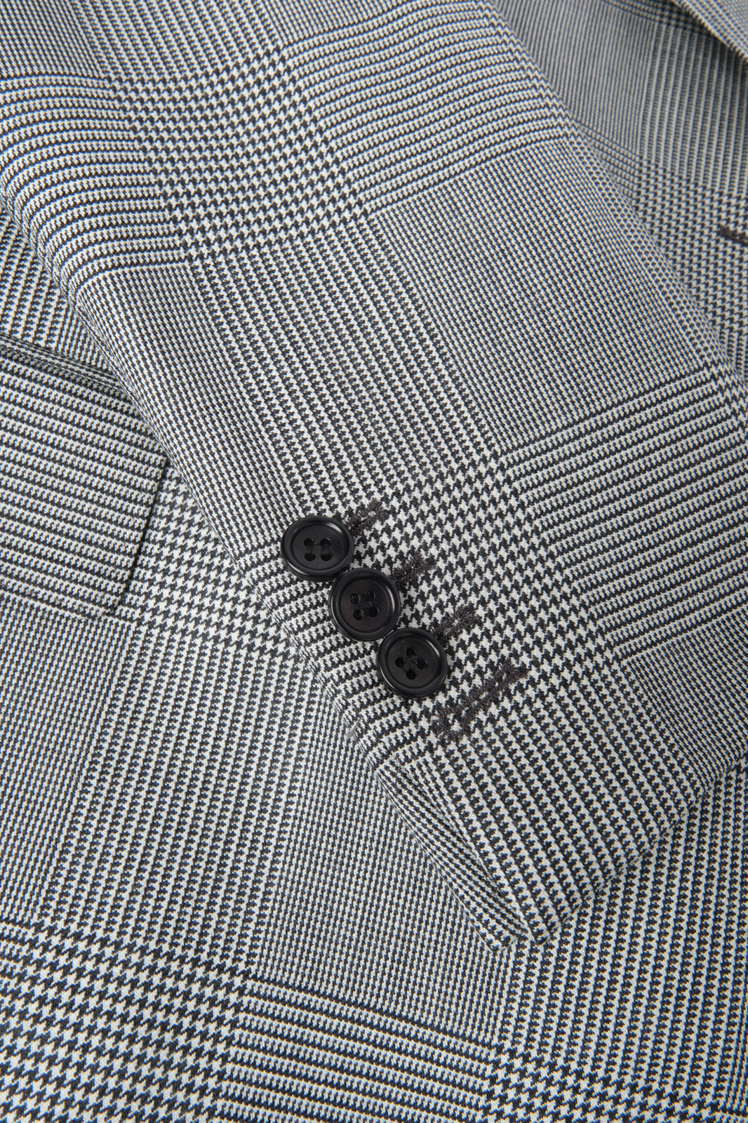 Prince of Wales double-breasted suit with ticket pocket - Black and white